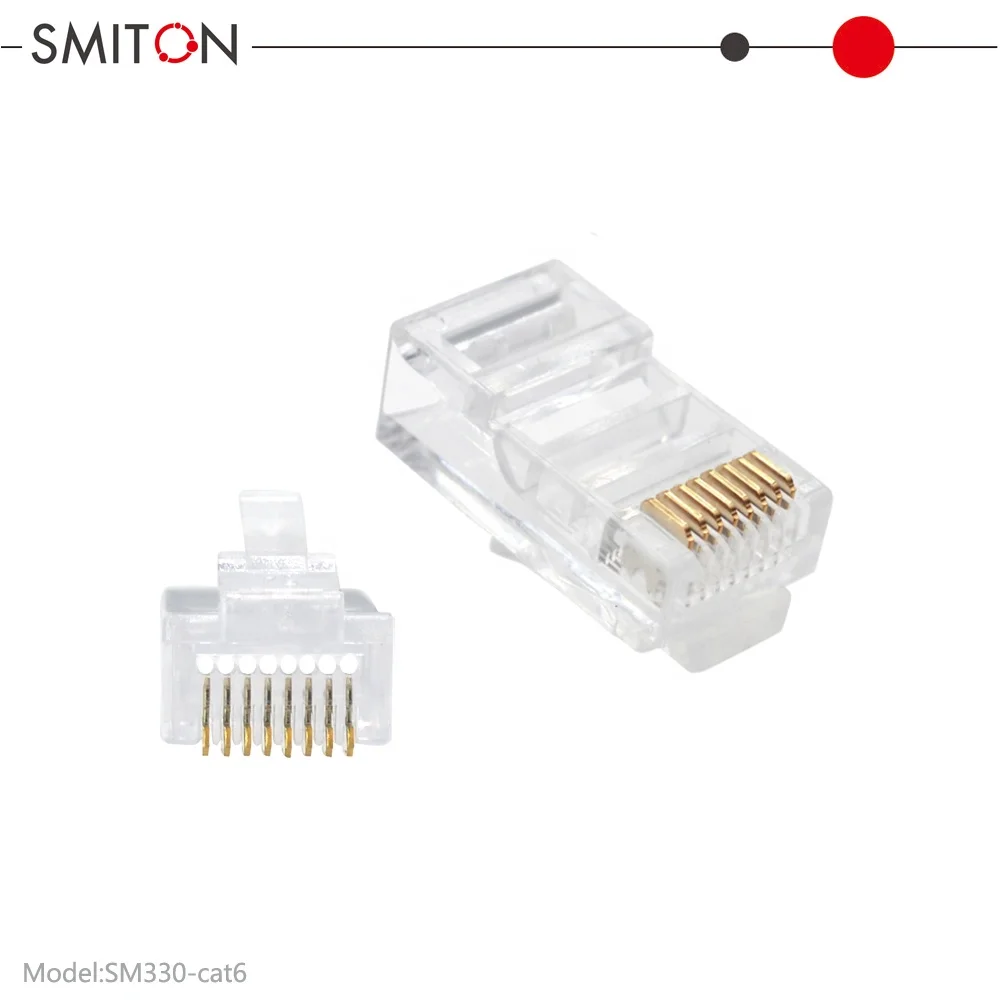 UTP Network Cable 8P8C Cat5 Cat6 Modular Conector RJ 45  Plugs Pass Through Cat6 Ethernet RJ45 Pass Trough Connector