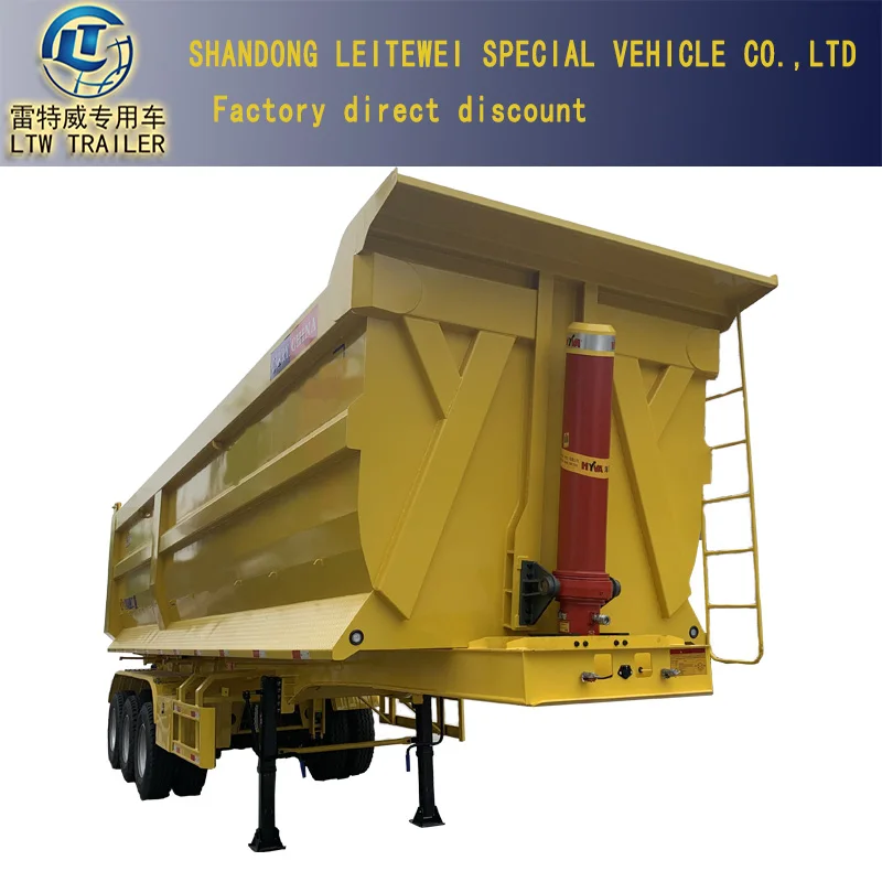 Bulk Tipper Trailer 3 /4/5/6 Axles 35cbm  live body Rear Dump Truck Tipping Semi Trailer with Hydraulic Cylinder Cargo Trailer