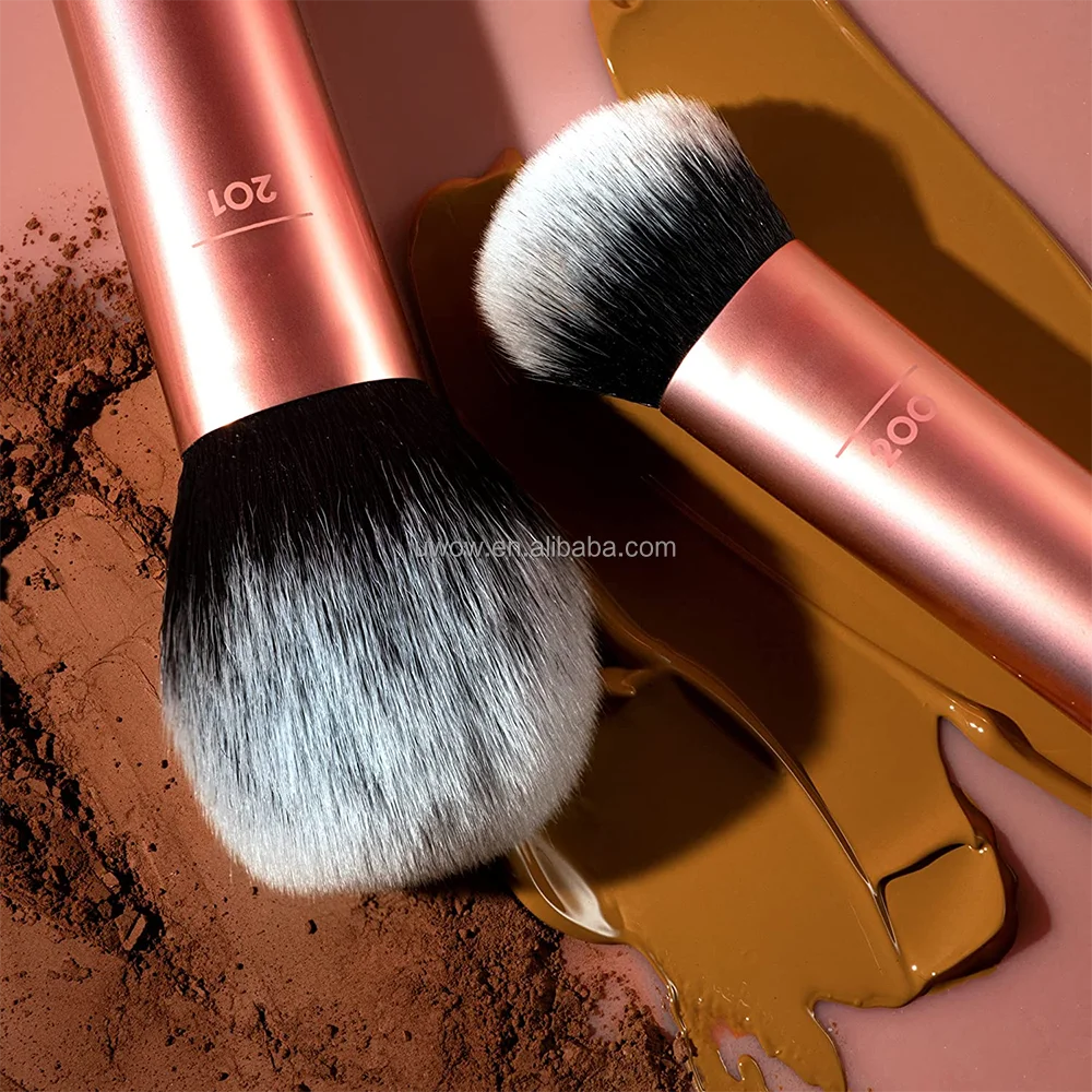 Real Technique 1411 2024 New Brand Expert Face Rose Gold Biodegradable Travel Size Bling Kabuki Foundation Single Makeup Brushes