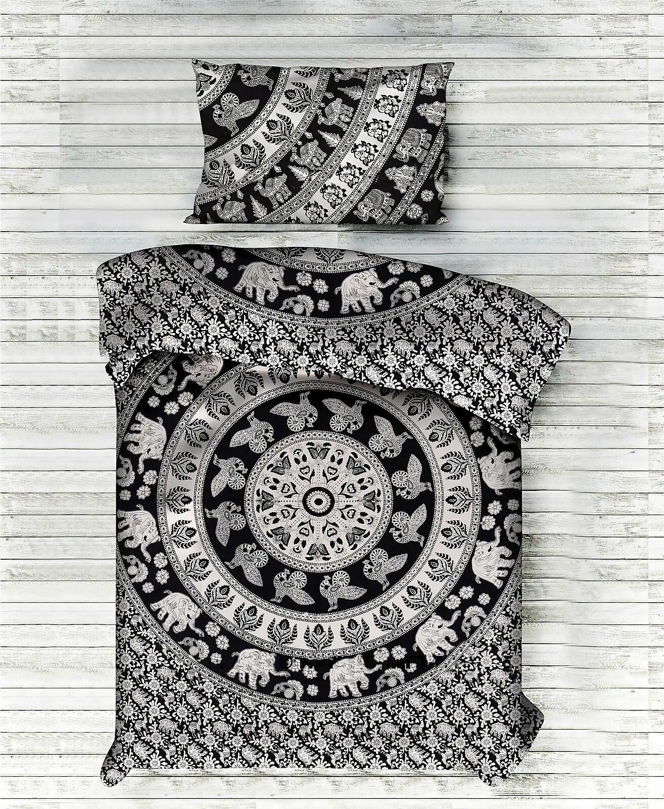 Постельное белье с животным принтом Мандала хлопок двойной размер пододеяльник