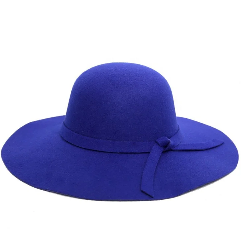 Fashion New Vintage Women Ladies Felt Fedora Floppy Wide Brim Wool Hat