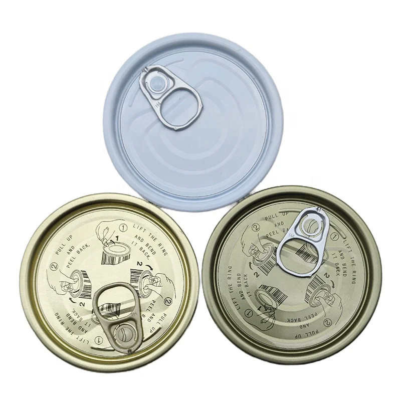 Hongbo Factory sales Tinplate eoe easy open end  lid for meat vegetable tuna fish canned package