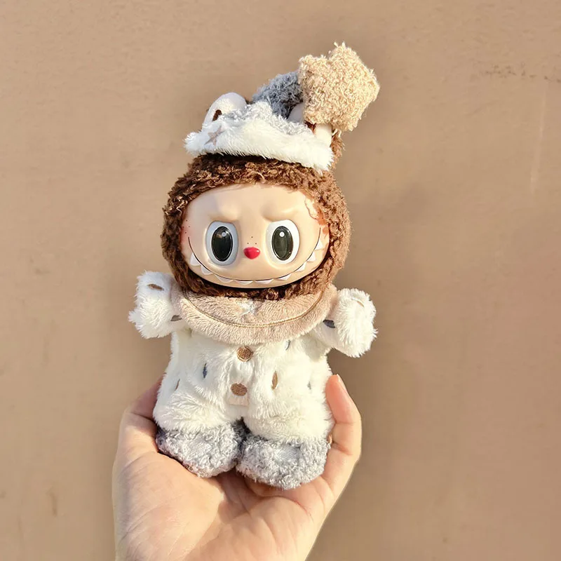 2276 17cm Pendant Blind Box Replacement Doll Lazy Series Cute Dress Outfit Clothes Only Labubu