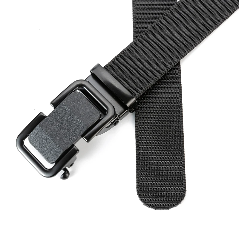 3.5cm width thickened braidMen Nylon Belt with Automatic Slide Buckle Tactical Belt