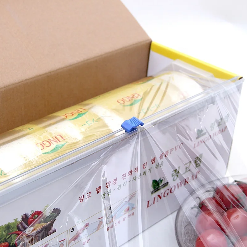 Microwave-safe PVC Stretch Cling Film for Food Packaging Pvc Plastic Food Wrap 11 Mic 2500m Jumbo Roll