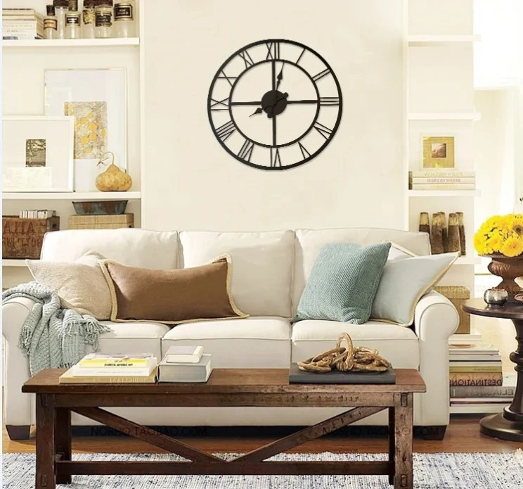 Outdoor Roman Number Metal Garden large wall clock