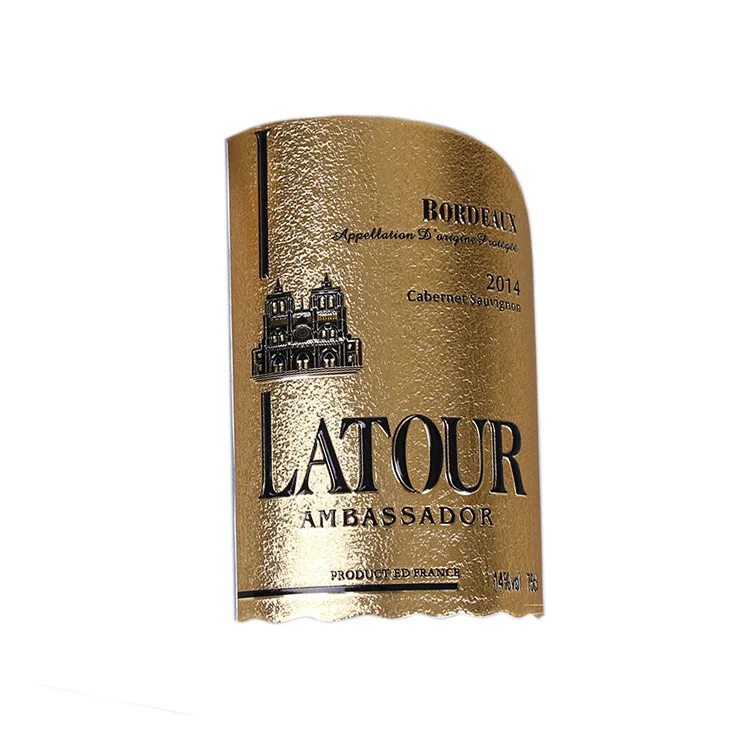 Metal Aluminum Printed 3D wine label metal sticker Emblem Label with Good Sticker