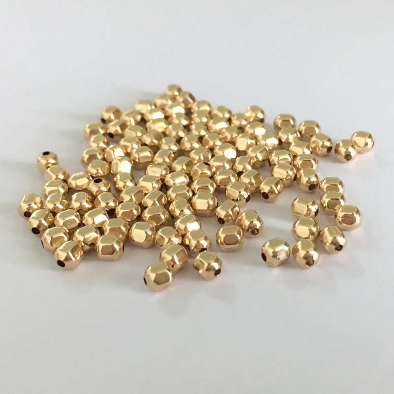 14 K золотые бусины для изготовления ювелирных изделий 2 мм 5 3 4 Золото Заполненные Круглые КТ заполненные золотом водонепроницаемый