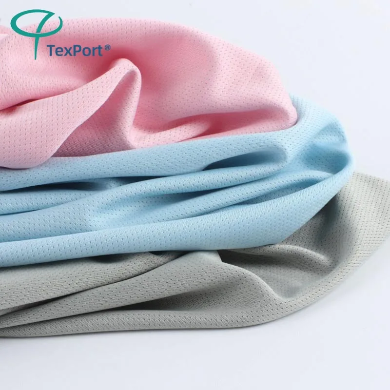 China Factory 100% Polyester 180gsm Stretch Single Sided Mesh Textile Fabric Small Medium Hole For Sportswear Garment