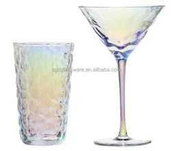 SXGC unfairness unique uneven surface texture glasses fancy transparent gradient color wine glass with liquid luster