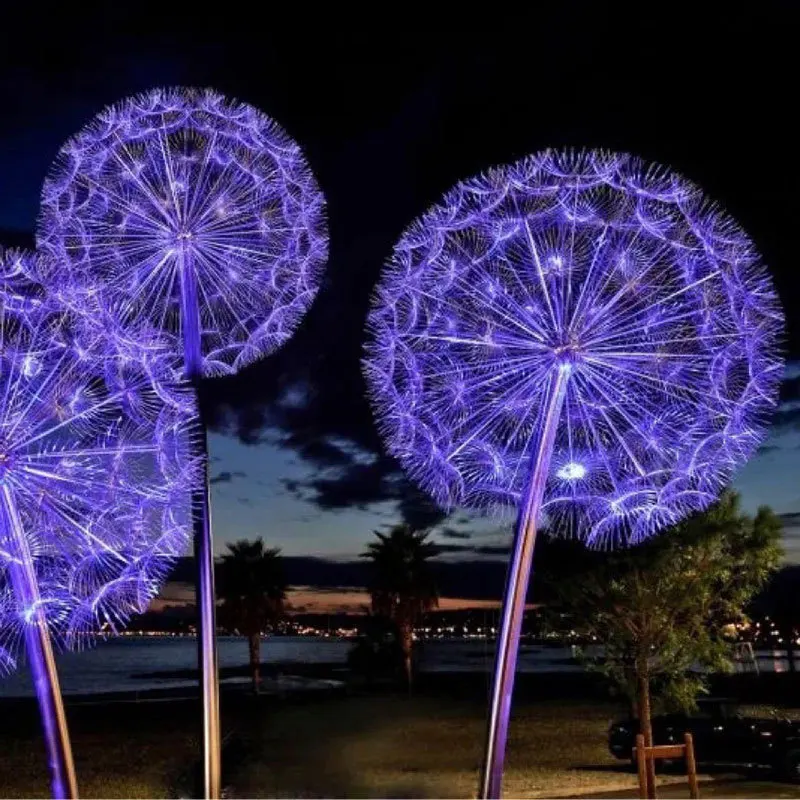 Outdoor Landscape Optical Fiber Large Dandelion Light Led Dandelion Lights For Fiber Optic Flower Lights