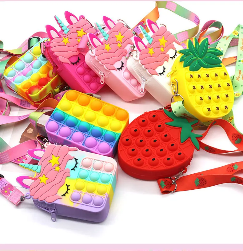 2021 New Silicone Push Bag HandBag Crossbody Handbag Beach Luxury Handbags Silicone Fidget Purse Toy it Popped Bag