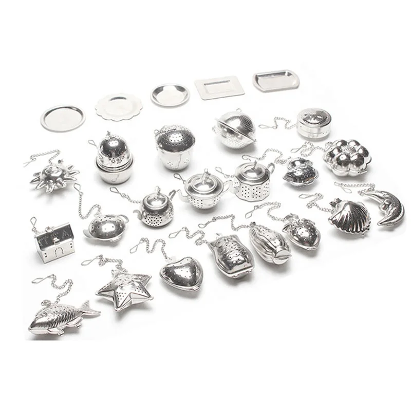 High Quality Tea Filter 304 Stainless Steel Tea Strainer With Saucer Chain