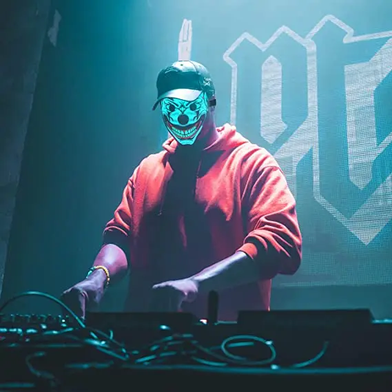 2023 Hot Sale Mascara De Ghost Anonymous Musk Glowing Mask Full Led Face Mask For Halloween