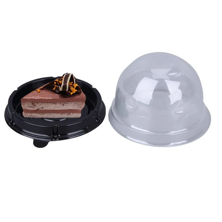 Custom Takeaway Disposable Round Plastic Transparent Cake Food Container Box Plastic Disposable