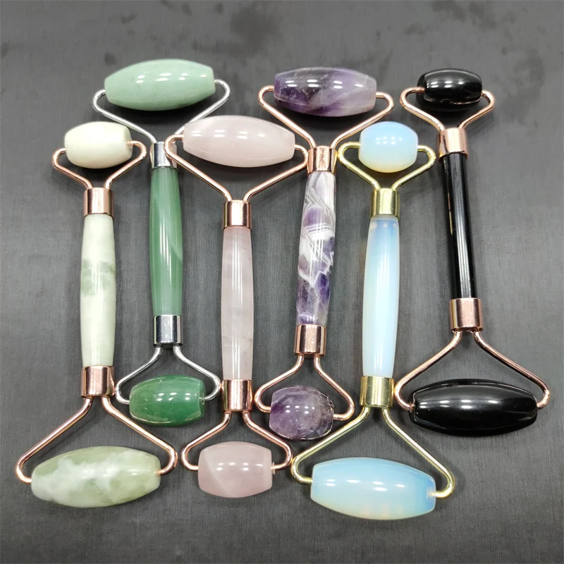 Hot Sale Natural Healing Stone Rose Quartz Facial Jade Roller Crystal Face Roller