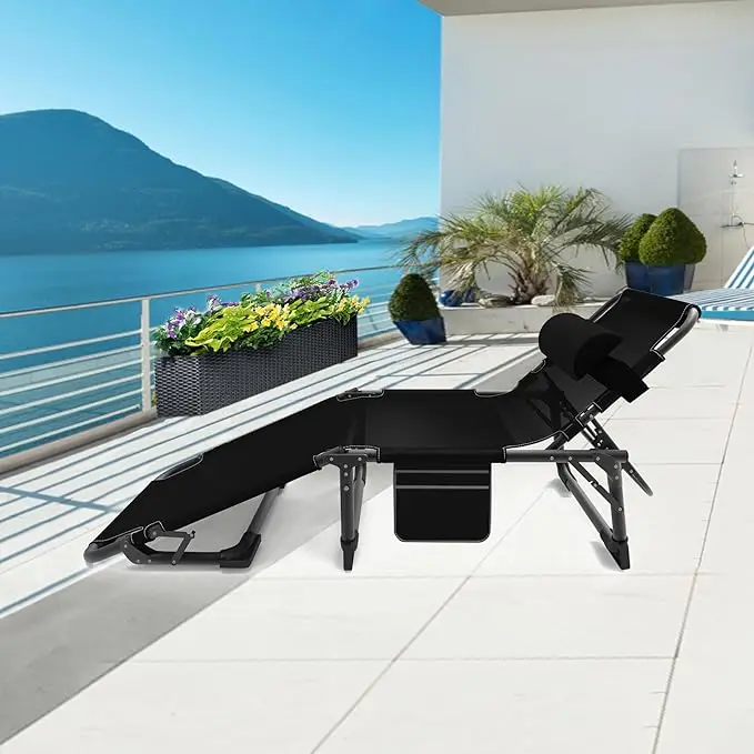 Hot Sales Outdoor Portable Folding Camping  Adjustable Reclining Chair With Mattress