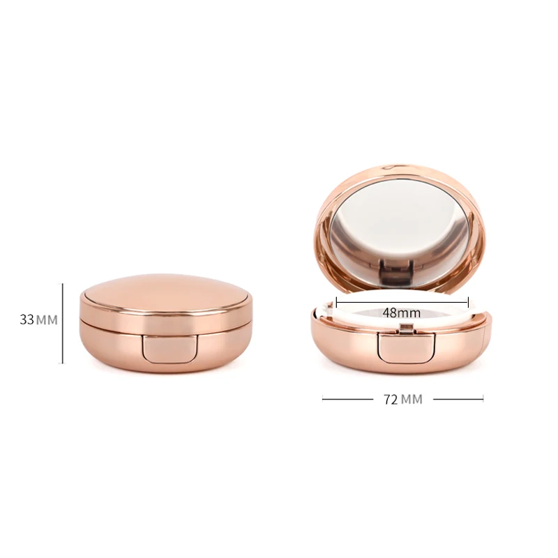 Wholesale Empty Plastic Transparent Skin Care Base Round Luxury BB Air Cushion Box Compact Powder Case Compact Case With Mirror
