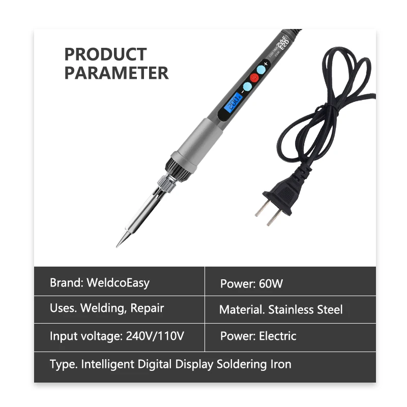 Medium gauge LCD electric soldering iron welding tool Power supply 220V 60W rework station welding torch tool