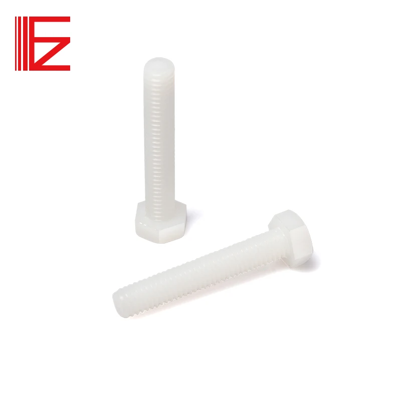 Black white nylon plastic machine screw M3 M4 M5 M6 M7 M8 M10 hex head plastic nylon bolt screw