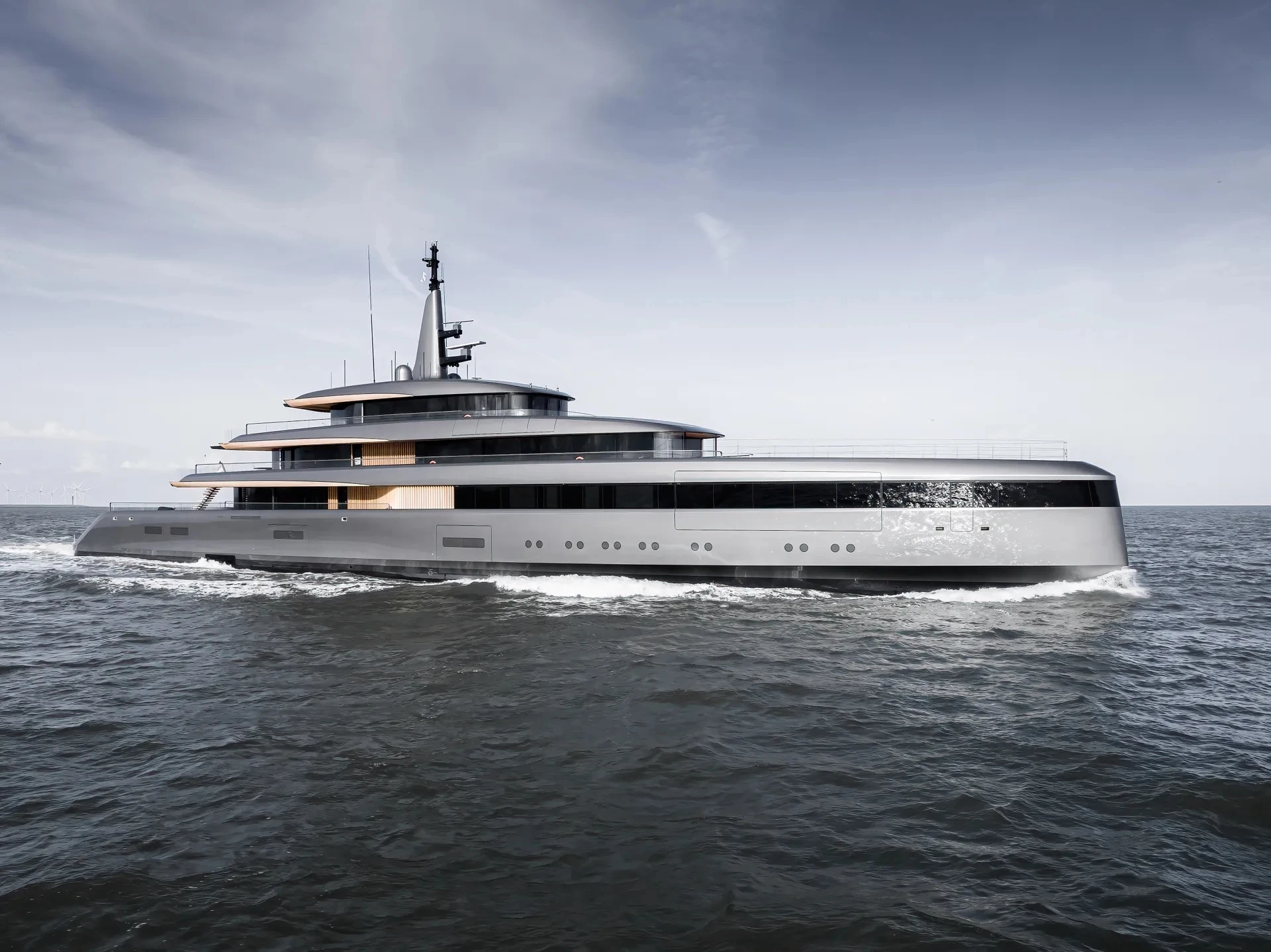JNCN Silver New Design Large luxury Boat Cabin Boats Luxury Yacht 276ft Mega Large Luxury yacht