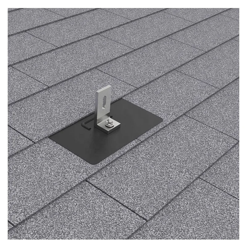 Easy Installation Aluminum L feet hook flashing asphalt shingle solar mount metal roof L foot for solar PV mounting bracket