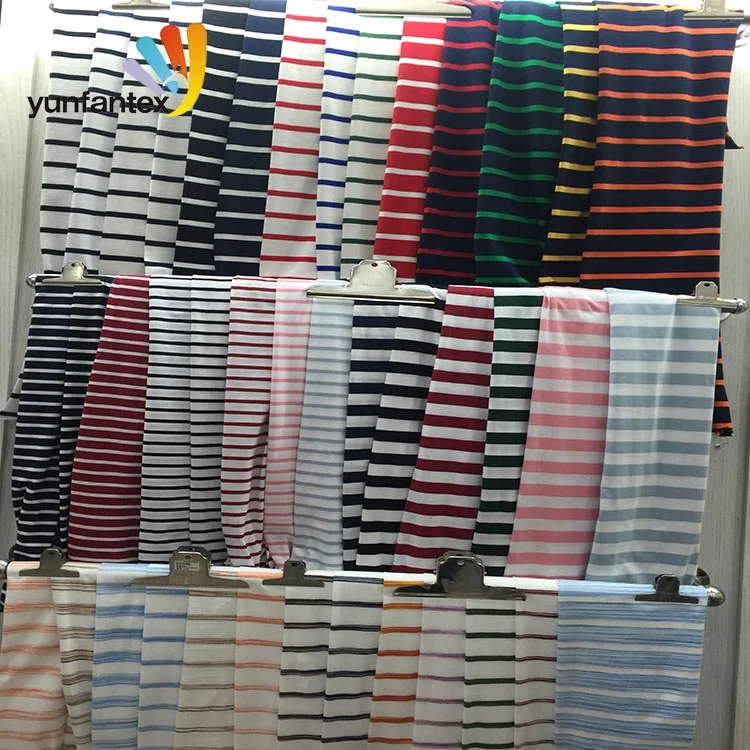 
2019 Latest Yarn dyed cotton lycra striped fabric cotton fabric with spandex 