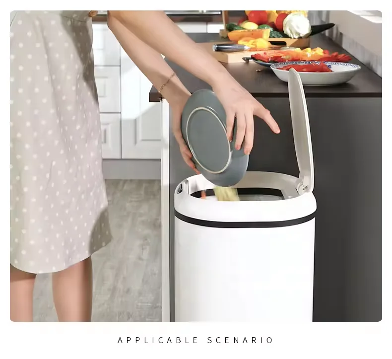 30L 38L Smart Waste Bin White Automatic Kitchen Trash Can Sanitary Bins With Sensor Bathroom Sensor Bin