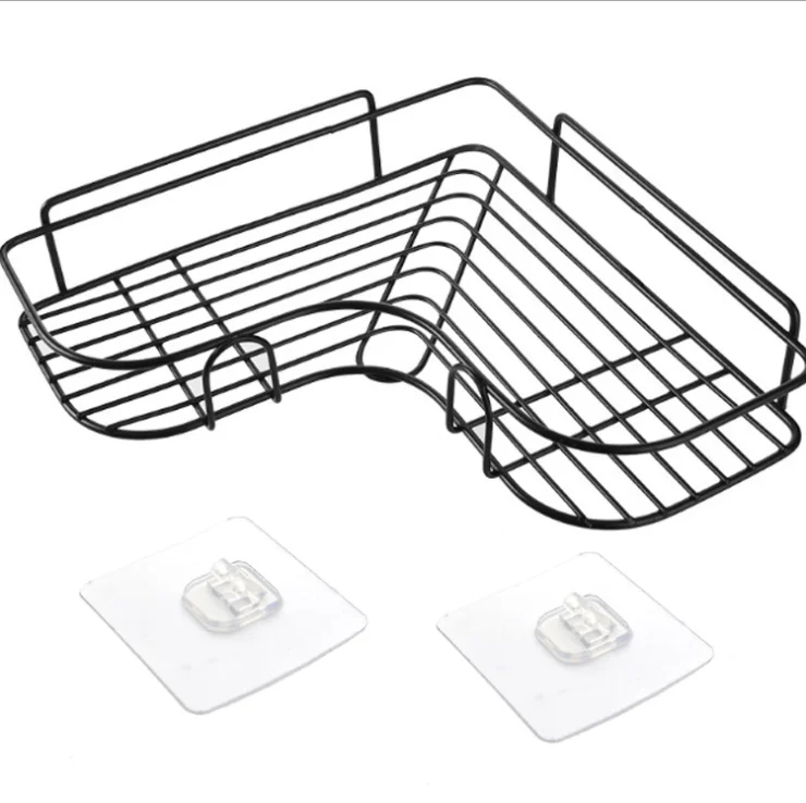 LW Hot selling Wall Mounted Metal basket Bath Amenities corner shower Storage rack for bathroom