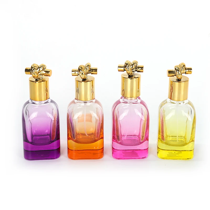 YJ-00306 30ml Spray Bottle Glass Luxury Metal Cover Refillable Textured Perfume Bottle Atomizer