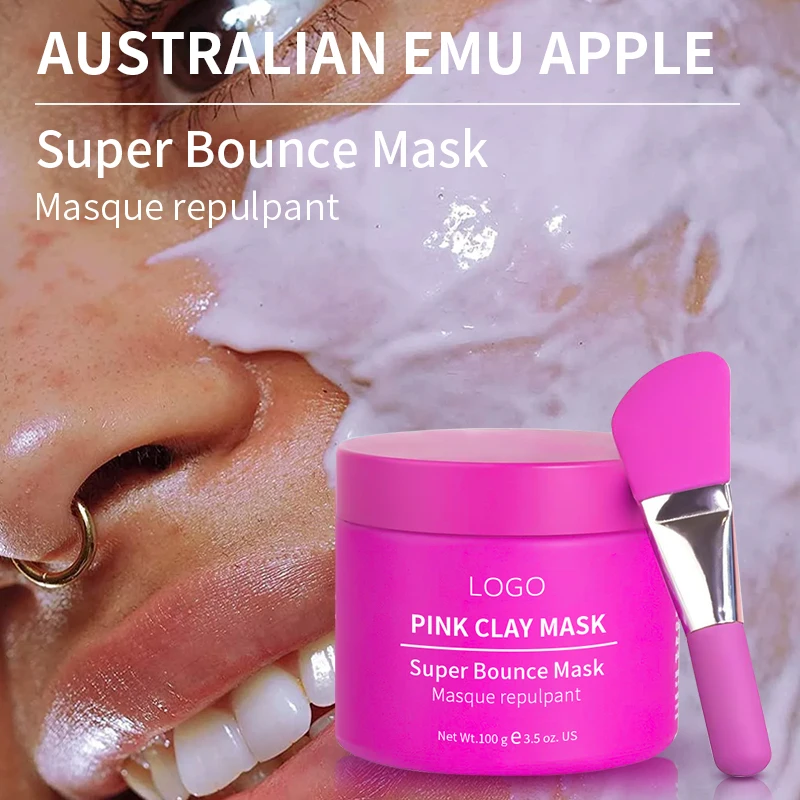 Private Label Skin Care Set Korean Cosmetics Face Care Brightening Anti Acne Face & Body Mask Mud Rose Face Pink Clay Mud Mask