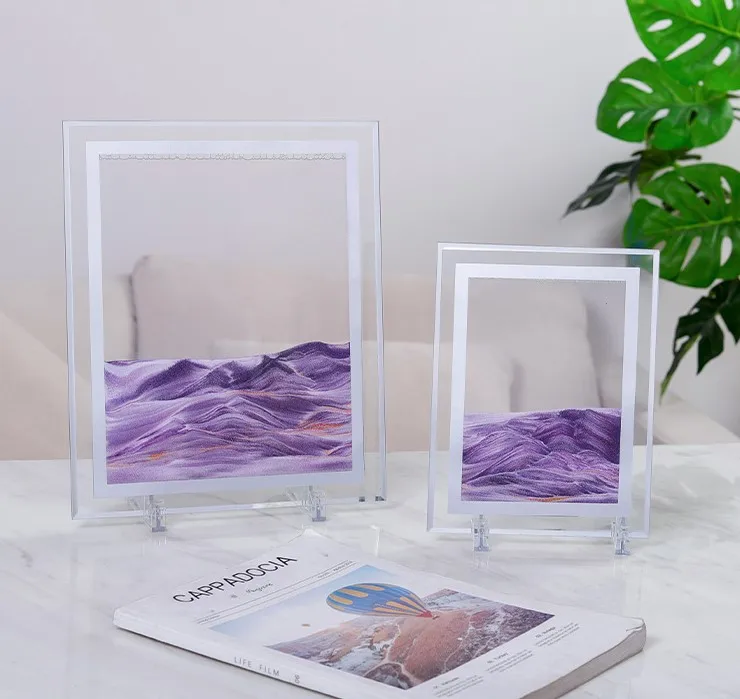 Rectangle Moving Sand Art Picture Dynamic modern Picture Desktop Art for Home Decor and Office table moving sand ornaments