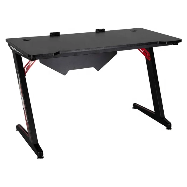 Ergonomic Z Shape RGB Gaming PC Table With LED Lights For Hotsale Gamer Carbon Fiber Desktop Racing Table Computer Gaming Desk