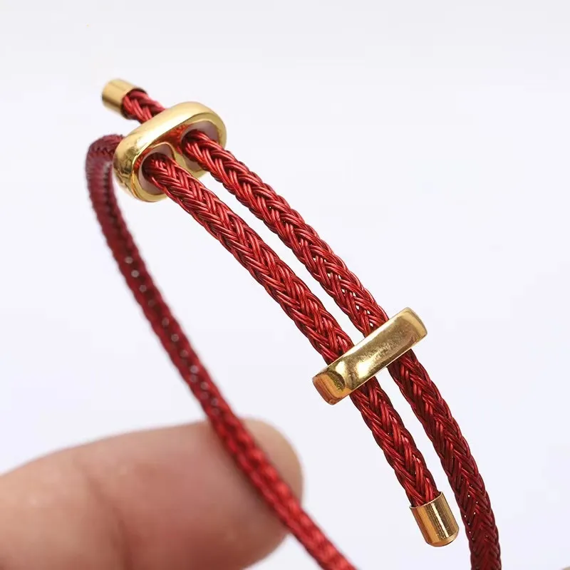 Adjustable Wire Rope Bracelet Number 8 Buckle Bracelet Golden Lucky DIY Bracelet