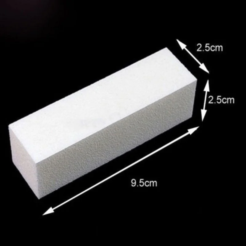 Профессиональный шлифовальный брусок, белый буфер для ногтей, полировщик для маникюра и педикюра, инструмент для ногтей