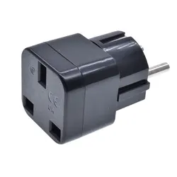 UK to EU schuko power 16A250V  Travel plug European France Germany Russian Korean Outlet Type F Socket Adapter