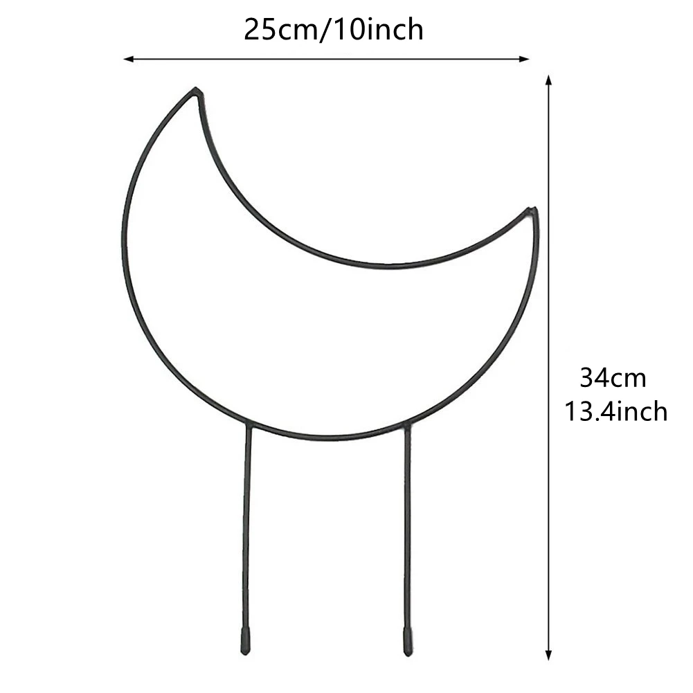 Stylish Decorative Moon Star Shaped Fixed Rod Garden Trellis For Climbing Plants Metal Plant Stand