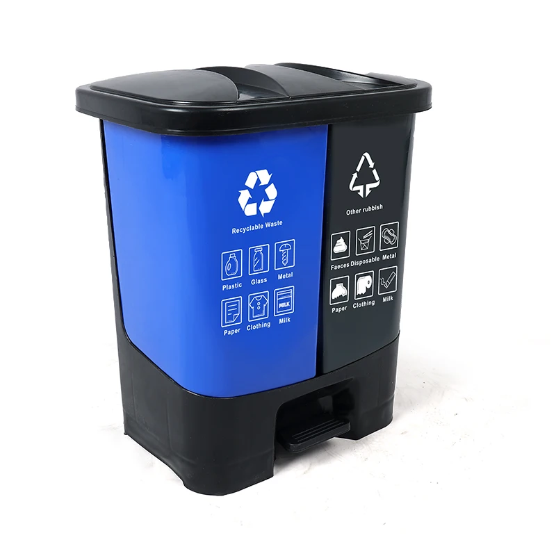 20L/40L/60L Bins Indoor Outdoor Sorting Trash Bins With Foot Pedal Garbage can