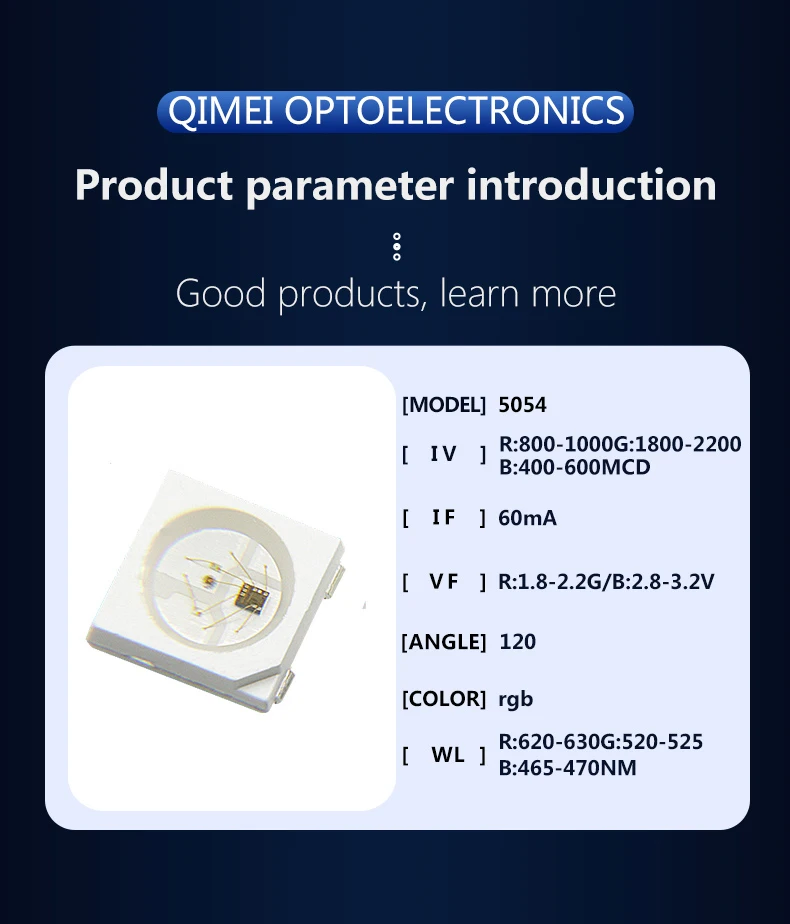 High Power 0.5W-5074 5051 5054 5050 1W 1.5W 3W SMD RGB RGBW LED Chip for Neon Sign 5mm Size