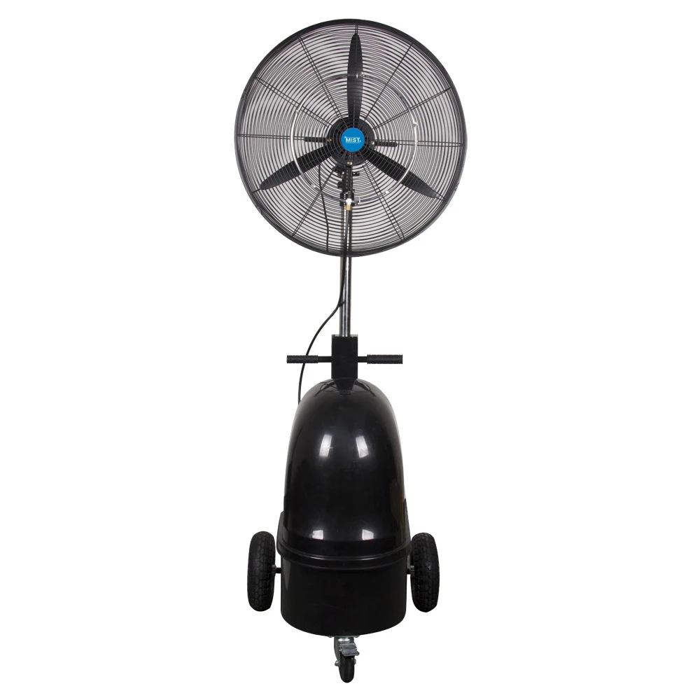 Cool temperature effective water spray portable misting stand fan