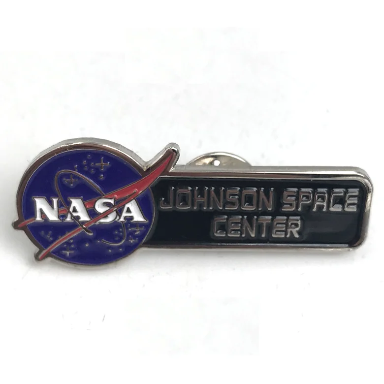 
China manufacturer custom nasa rocket nickel plated metal soft enamel lapel pin army 
