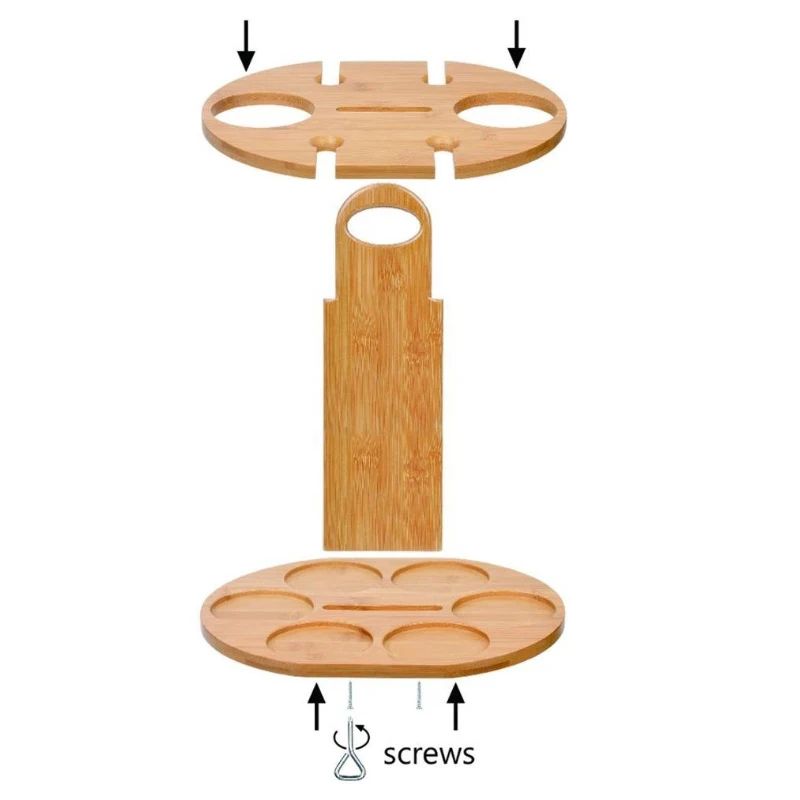 Countertop Display 2 Bottles Holder Bamboo Wine Rack