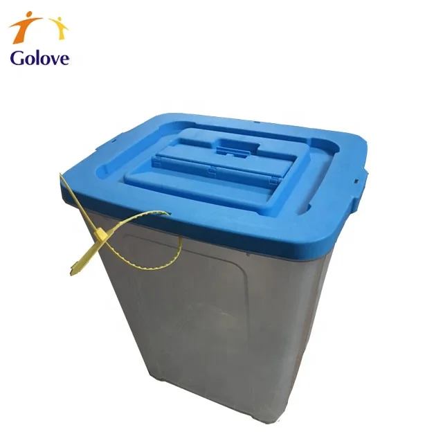 Stackable plastic voting box with seals lock