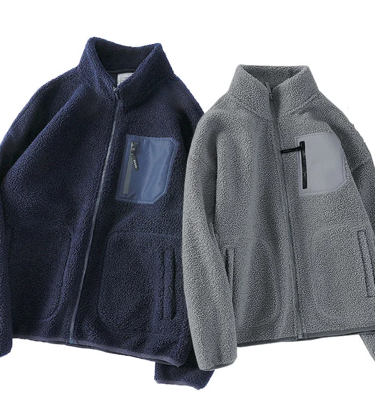 zip up fleece jacket coat winter outdoor oversized windproof spring jacket for men polar fleece jacket unisex man