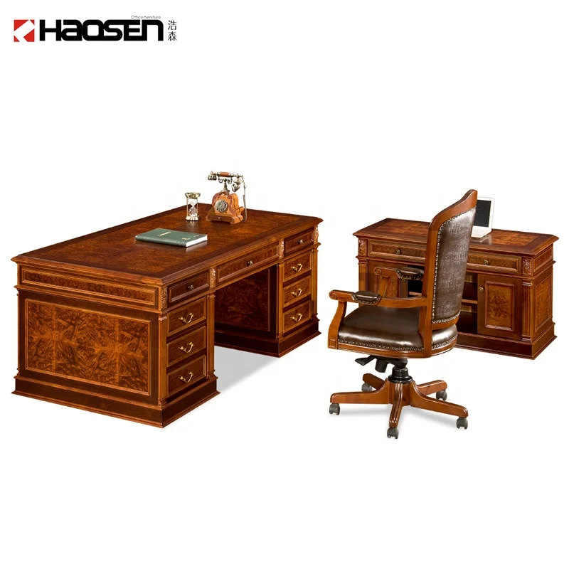 0807 Study Room Multi Drawer Table Director Royal Executive Luxury Office Writing Desk Supplier