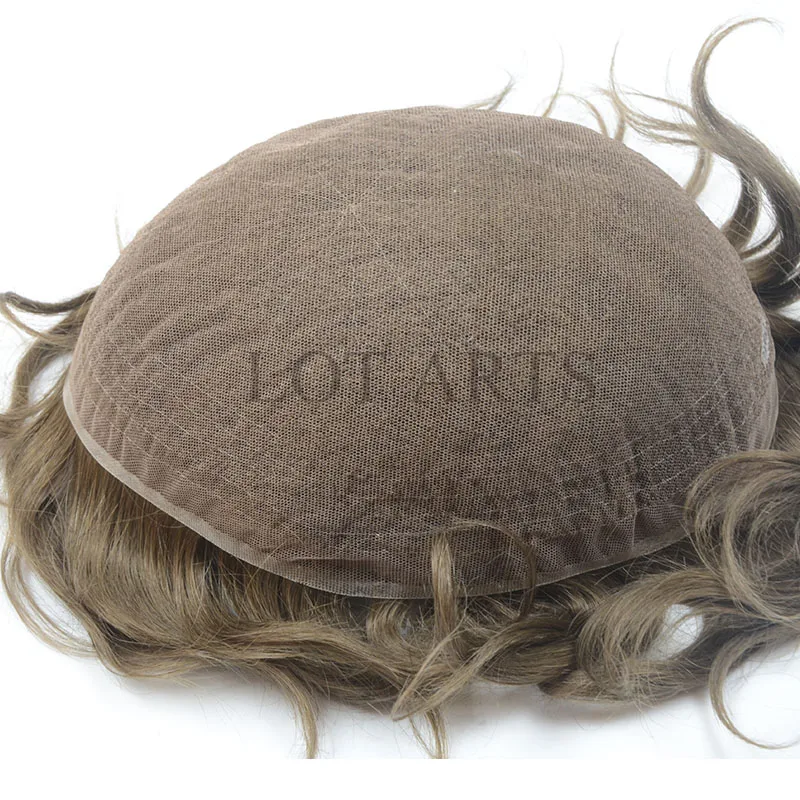 
8x 10 inches the best breathable and natural looking fine Swiss lace light brown toupee indian human hair 