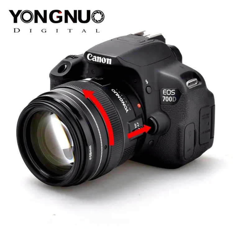  Объектив YONGNUO YN 100 мм F2 с большой диафрагмой Средний телеобъектив для Canon EF крепление 5D IV 1300D T6