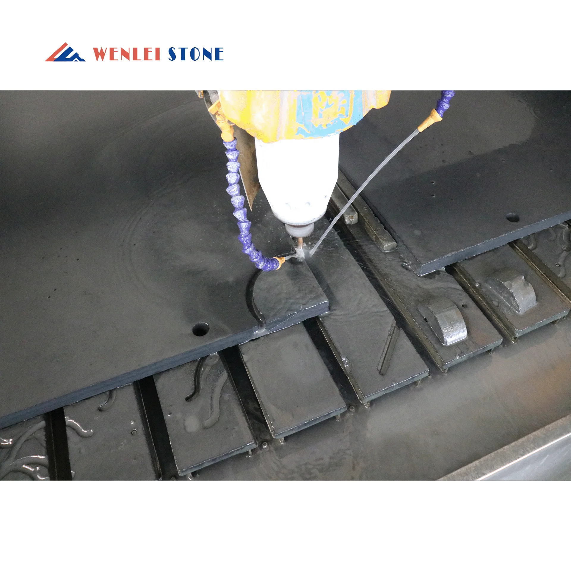 Slab batu tercilat kualitas tinggi 3 potong 9 kaki hitam slate meja biliar slate
