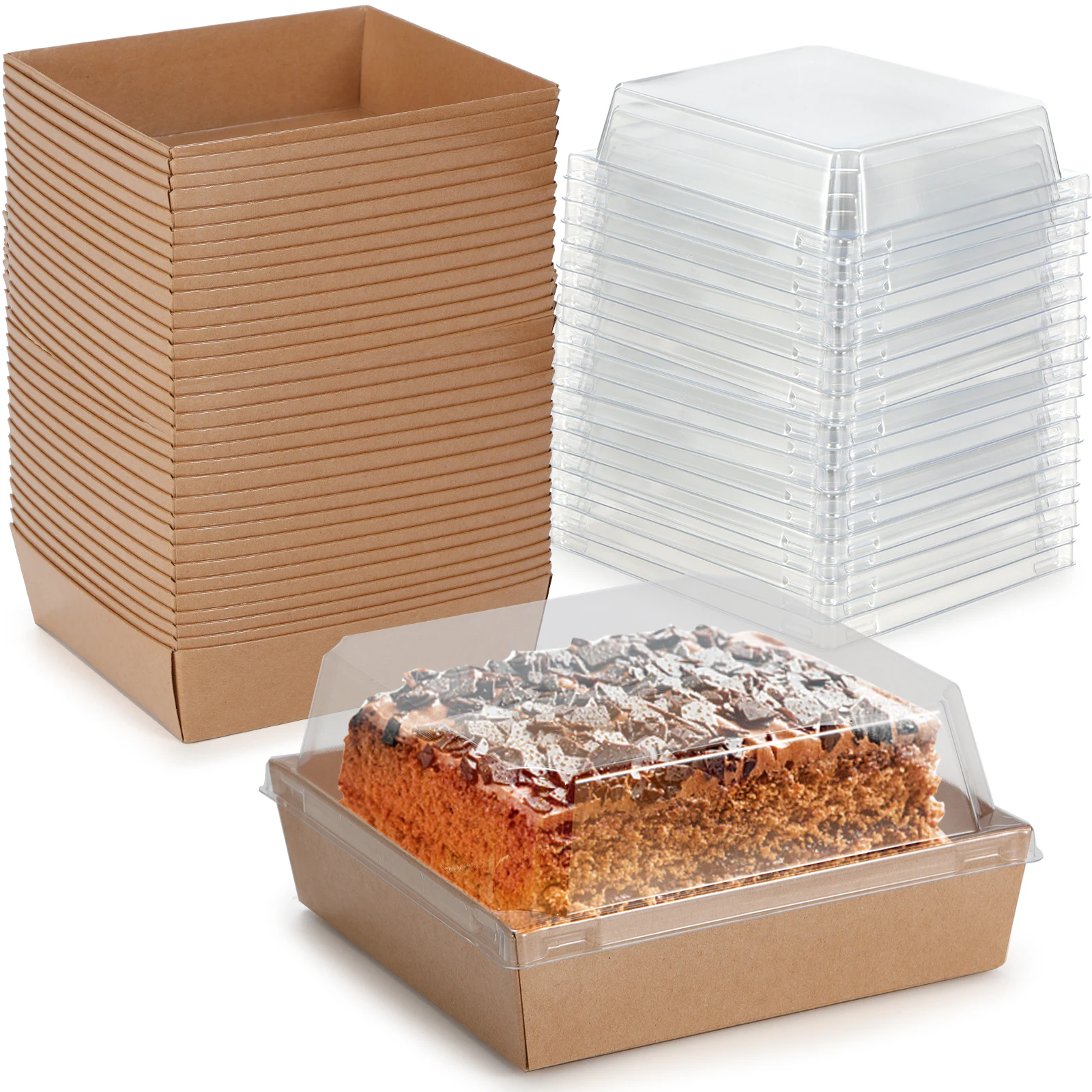 Better Size Packing Cake Donuts Paper Box Thick Paper Box Kraft Sushi Tray Paper Sandwich Boxes with Higher Lids
