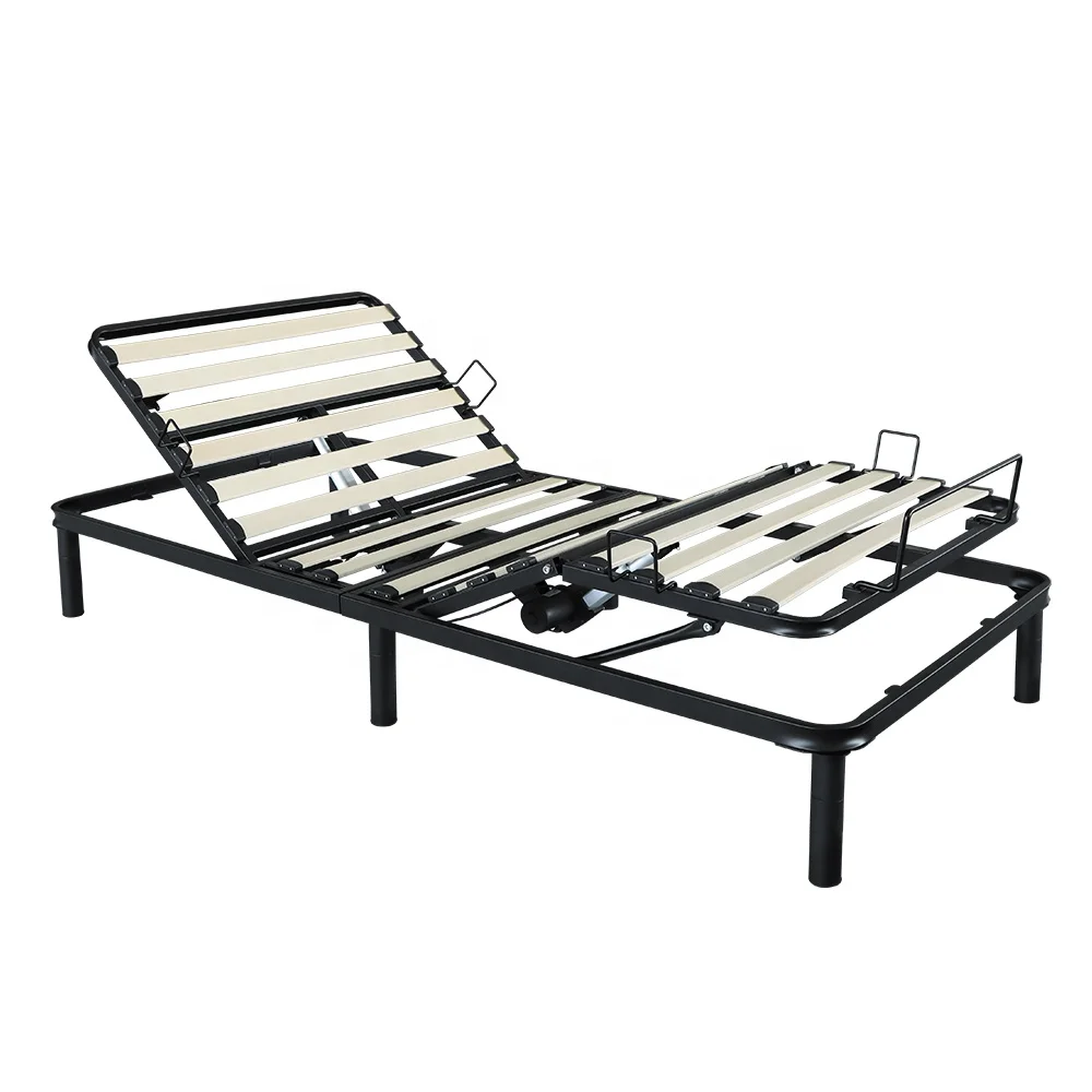 Home Use Metal Electric Adjustable Bed Bases Cheap Foldable Classical King Queen Size with USB Modern Soft Bed Design